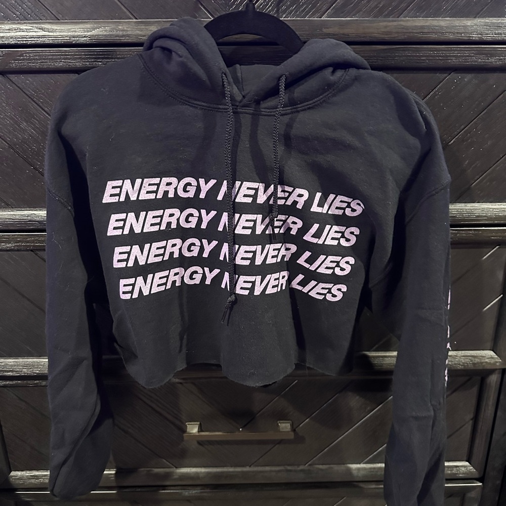 Cropped black hoodie